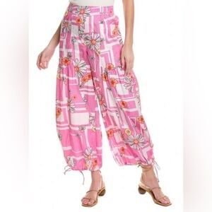 NWT Free People Modern Love wide-leg pants in a floral & geometric print.